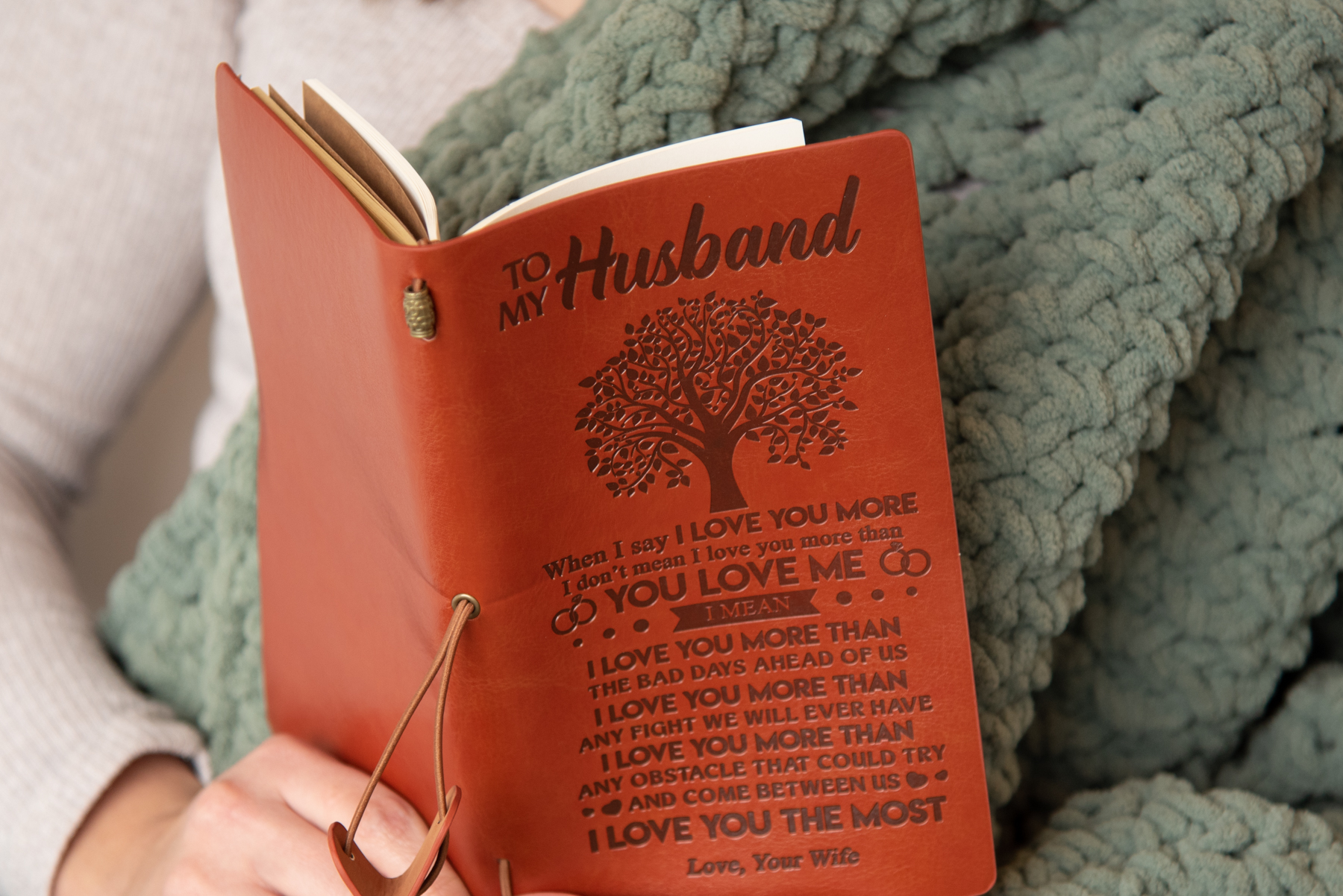For Husband From Wife Leather Journal PostScript