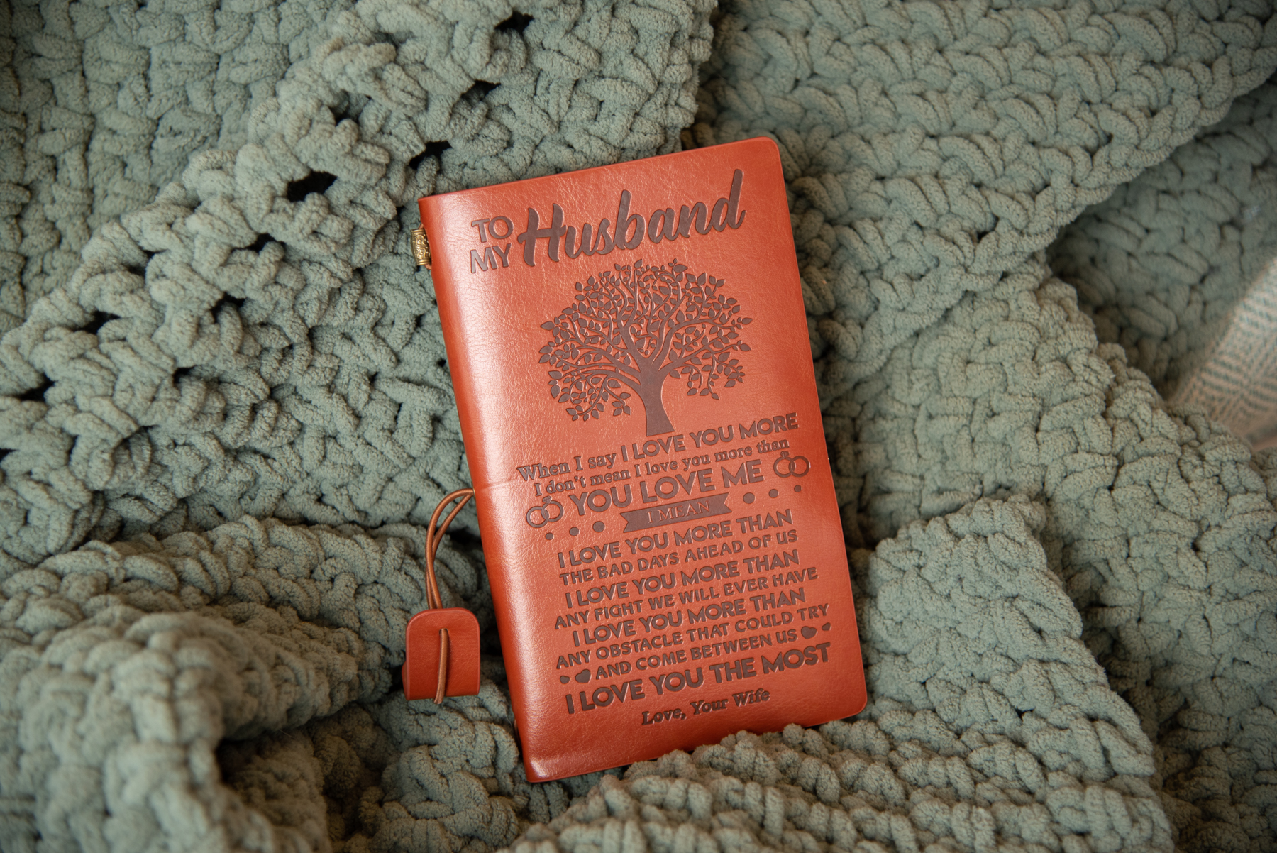 For Husband From Wife Leather Journal PostScript